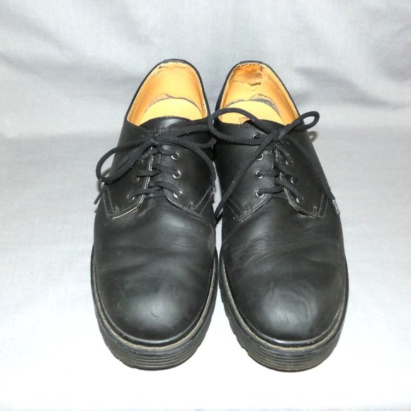 Skechers black leather lace-up oxford shoes